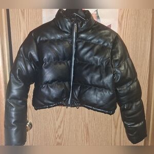 Womens Ci Sono Outerwear Collection Size S Quilted Black Puffer Jacket